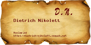 Dietrich Nikolett névjegykártya